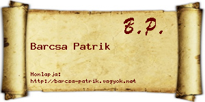 Barcsa Patrik névjegykártya