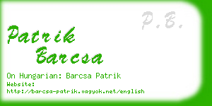 patrik barcsa business card